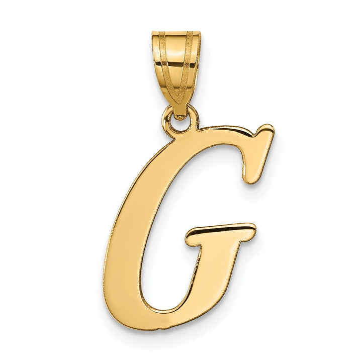Lovely Rita's Pendants & Charms 14k Yellow Gold Slanted Design Letter G Initial Charm Pendant