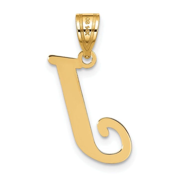 Lovely Rita's Pendants & Charms 14k Yellow Gold Slanted Design Letter J Initial Charm Pendant