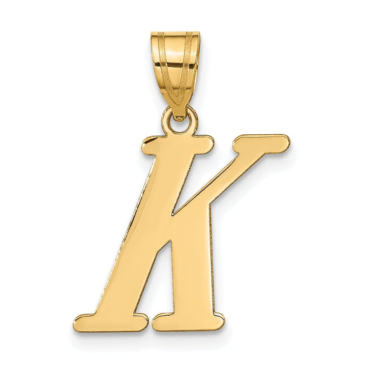 Lovely Rita's Pendants & Charms 14k Yellow Gold Slanted Design Letter K Initial Charm Pendant