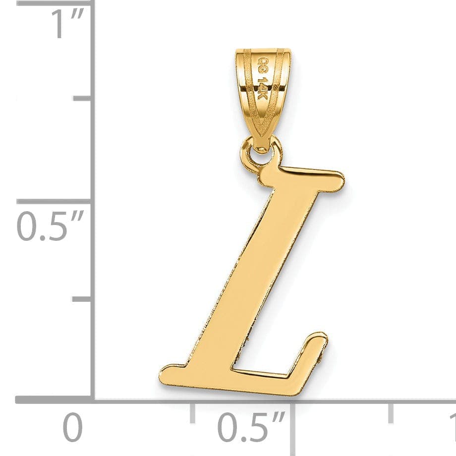 Lovely Rita's Pendants & Charms 14k Yellow Gold Slanted Design Letter L Initial Charm Pendant