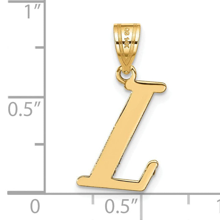 Lovely Rita's Pendants & Charms 14k Yellow Gold Slanted Design Letter L Initial Charm Pendant