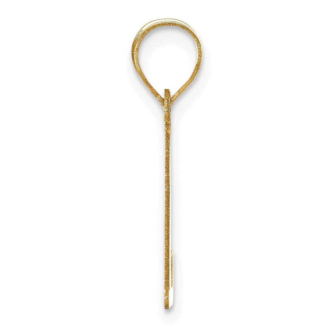 Lovely Rita's Pendants & Charms 14k Yellow Gold Slanted Design Letter L Initial Charm Pendant