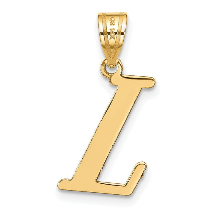 Lovely Rita's Pendants & Charms 14k Yellow Gold Slanted Design Letter L Initial Charm Pendant