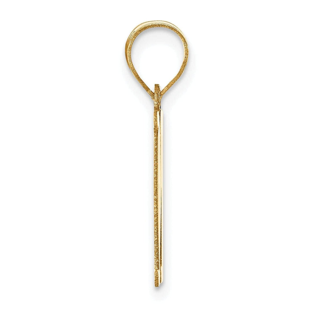 Lovely Rita's Pendants & Charms 14k Yellow Gold Slanted Design Letter M Initial Charm Pendant