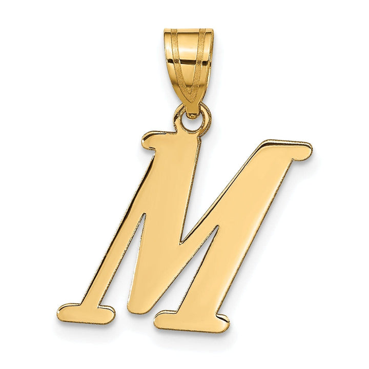 Lovely Rita's Pendants & Charms 14k Yellow Gold Slanted Design Letter M Initial Charm Pendant