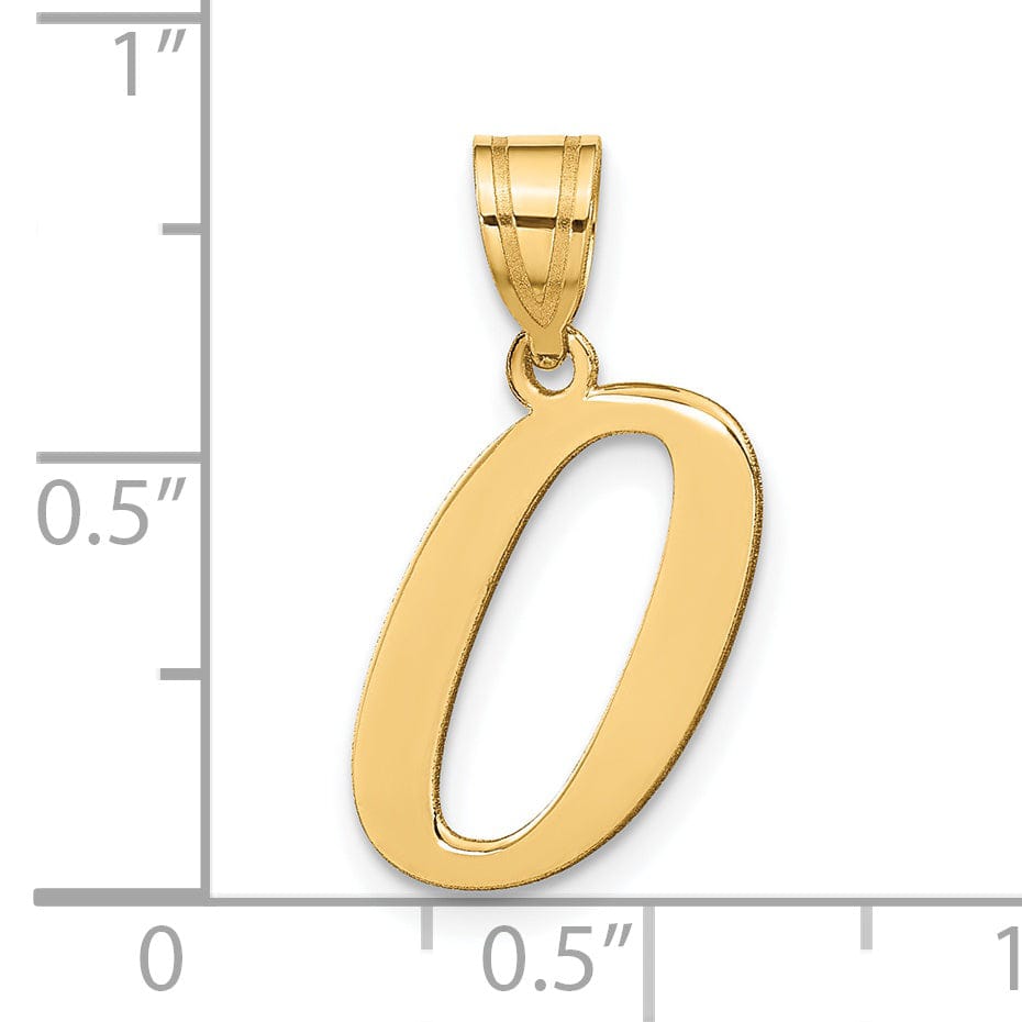Lovely Rita's Pendants & Charms 14k Yellow Gold Slanted Design Letter O Initial Charm Pendant