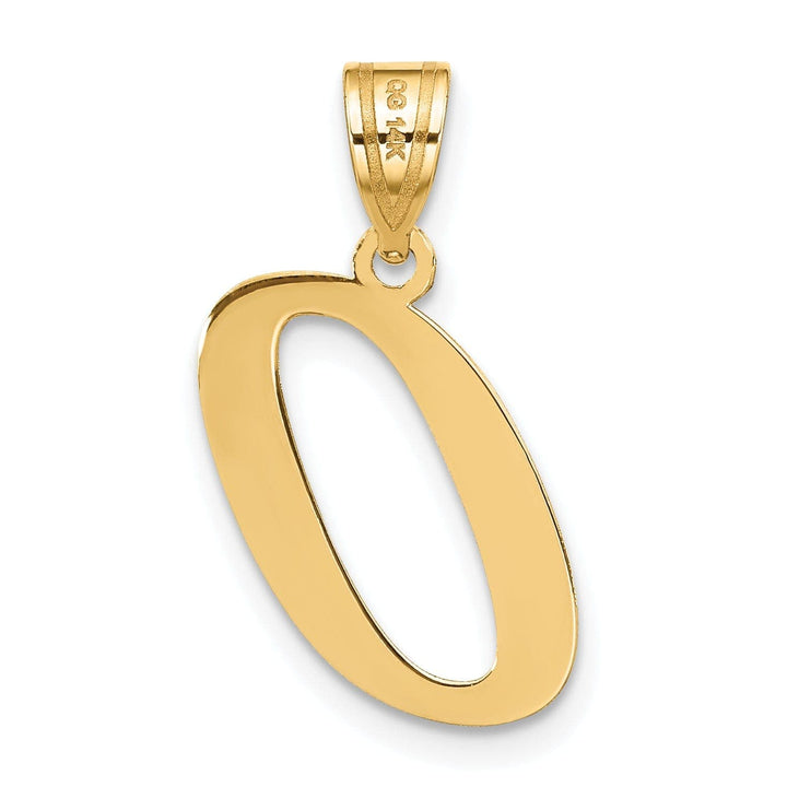 Lovely Rita's Pendants & Charms 14k Yellow Gold Slanted Design Letter O Initial Charm Pendant