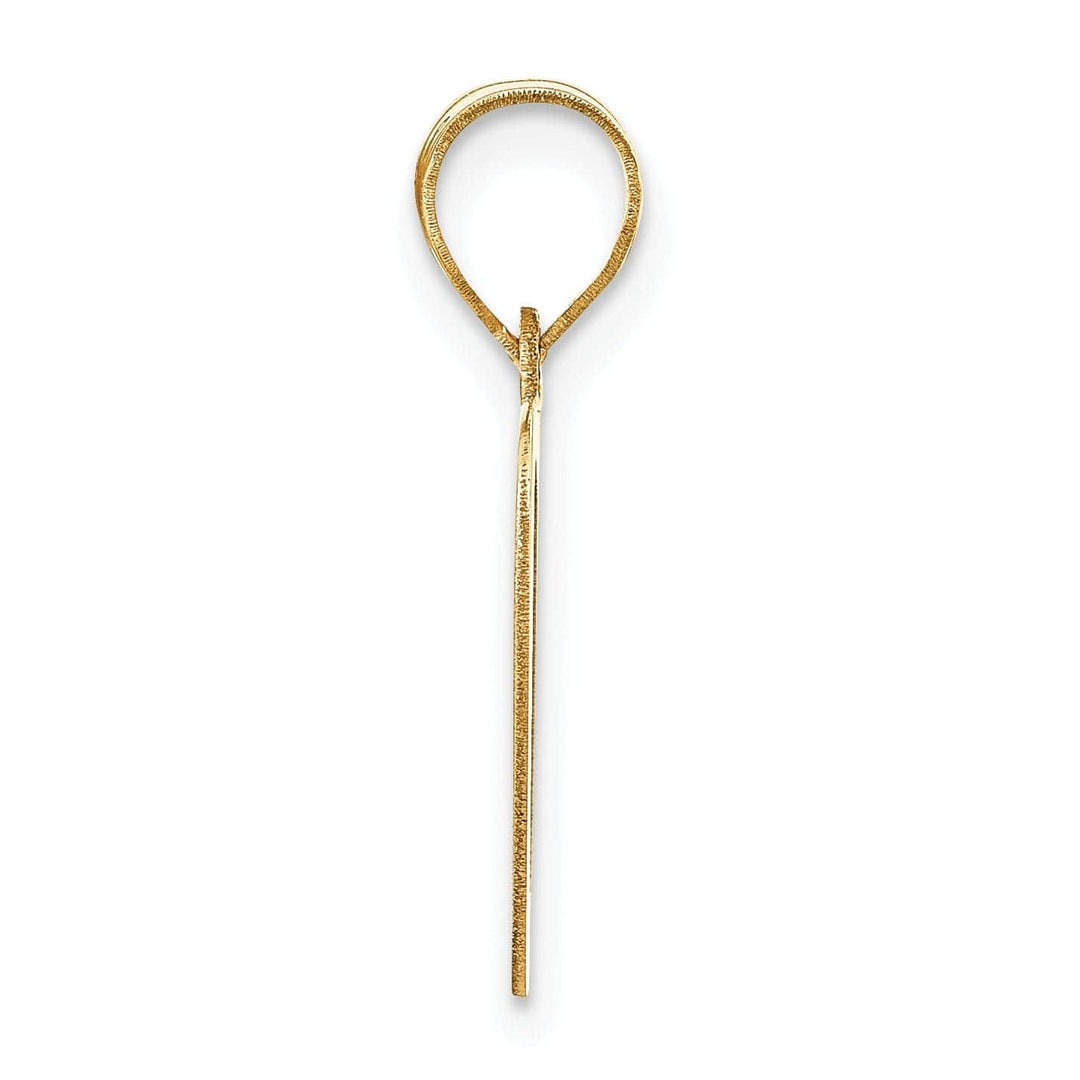 Lovely Rita's Pendants & Charms 14k Yellow Gold Slanted Design Letter O Initial Charm Pendant