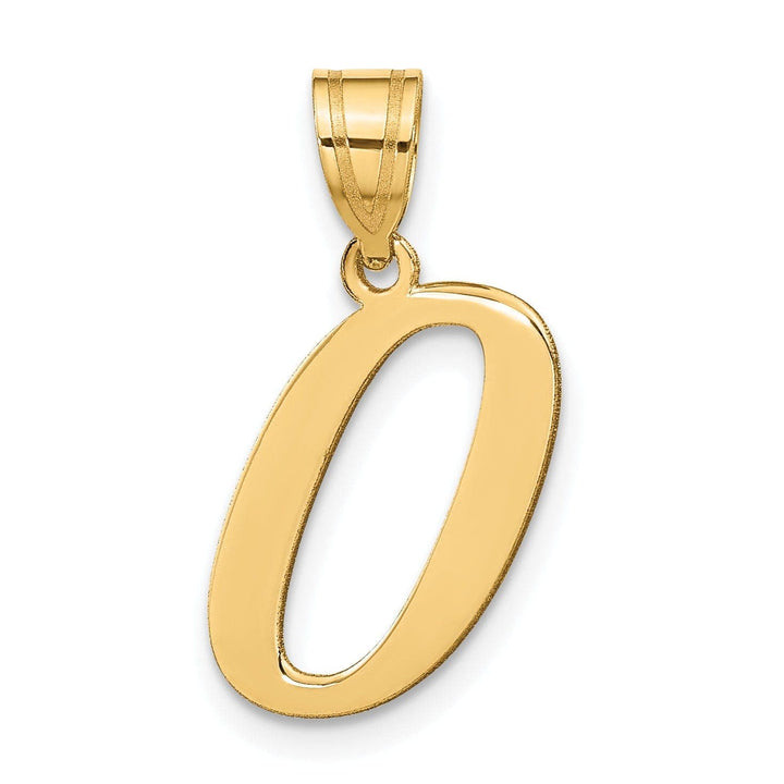 Lovely Rita's Pendants & Charms 14k Yellow Gold Slanted Design Letter O Initial Charm Pendant
