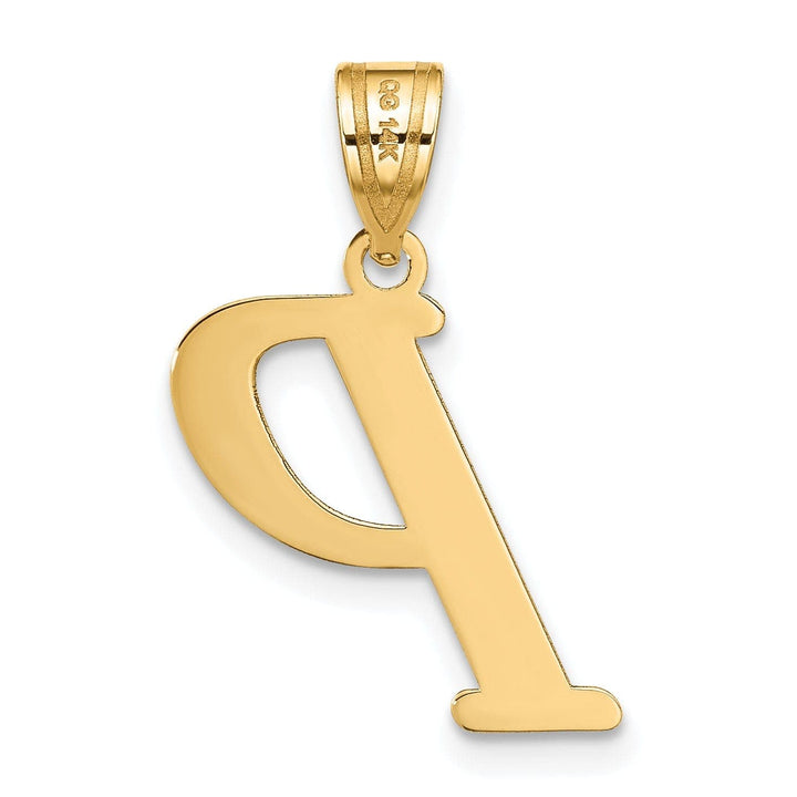 Lovely Rita's Pendants & Charms 14k Yellow Gold Slanted Design Letter P Initial Charm Pendant