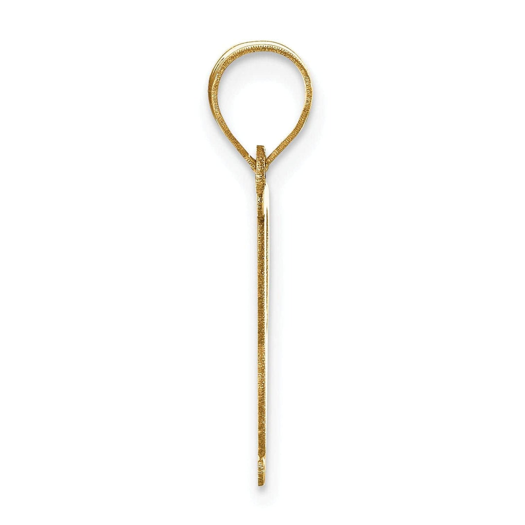 Lovely Rita's Pendants & Charms 14k Yellow Gold Slanted Design Letter P Initial Charm Pendant