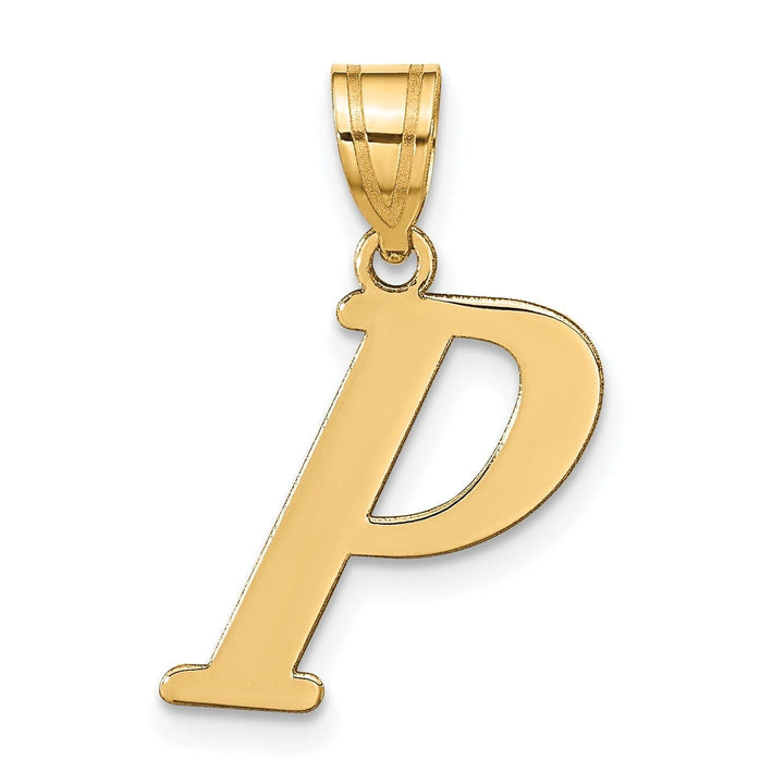 Lovely Rita's Pendants & Charms 14k Yellow Gold Slanted Design Letter P Initial Charm Pendant
