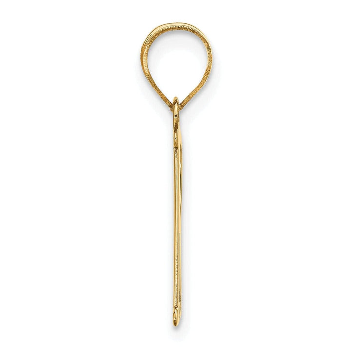 Lovely Rita's Pendants & Charms 14k Yellow Gold Slanted Design Letter R Initial Charm Pendant
