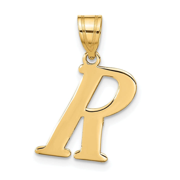 Lovely Rita's Pendants & Charms 14k Yellow Gold Slanted Design Letter R Initial Charm Pendant