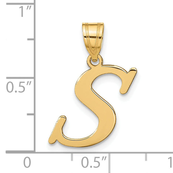 Lovely Rita's Pendants & Charms 14k Yellow Gold Slanted Design Letter S Initial Charm Pendant