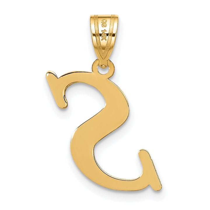 Lovely Rita's Pendants & Charms 14k Yellow Gold Slanted Design Letter S Initial Charm Pendant