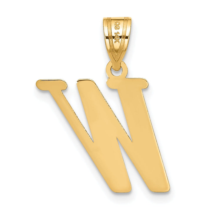 Lovely Rita's Pendants & Charms 14k Yellow Gold Slanted Design Letter W Initial Charm Pendant