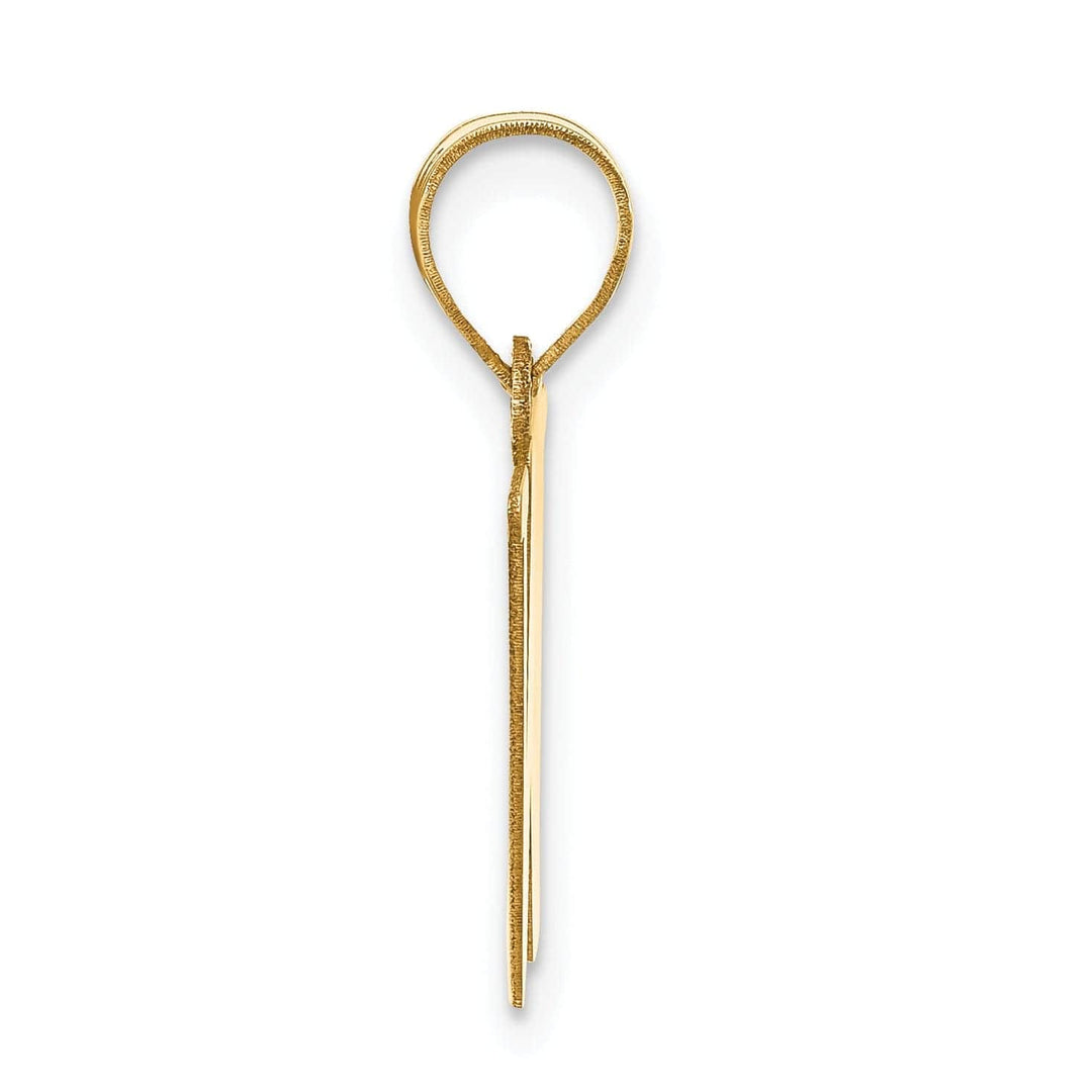 Lovely Rita's Pendants & Charms 14k Yellow Gold Slanted Design Letter W Initial Charm Pendant
