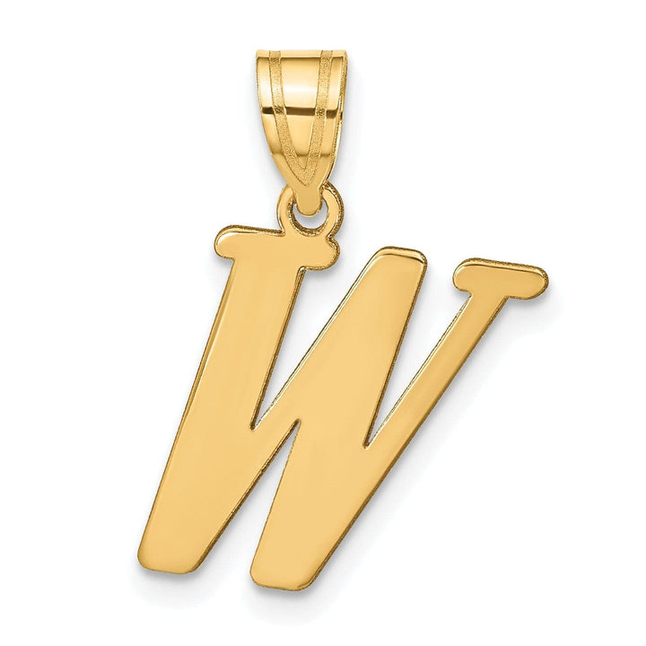 Lovely Rita's Pendants & Charms 14k Yellow Gold Slanted Design Letter W Initial Charm Pendant