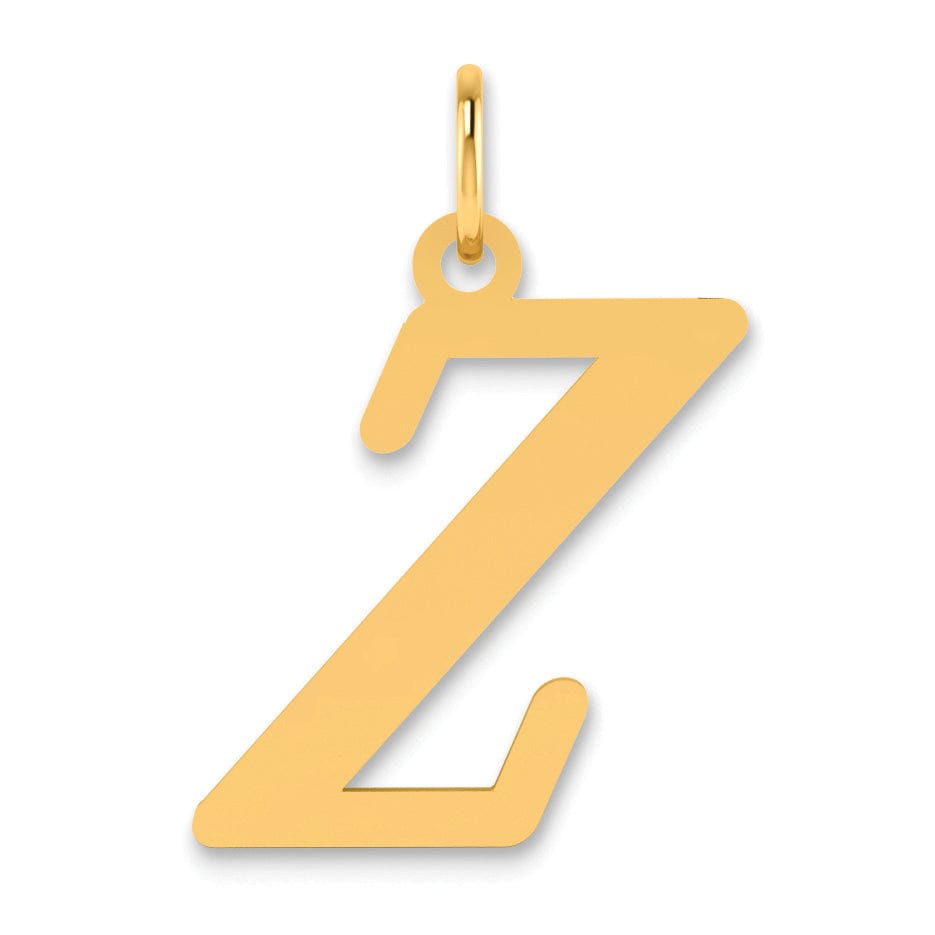 Lovely Rita's Pendants & Charms 14k Yellow Gold Slanted Design Letter Z Initial Charm Pendant