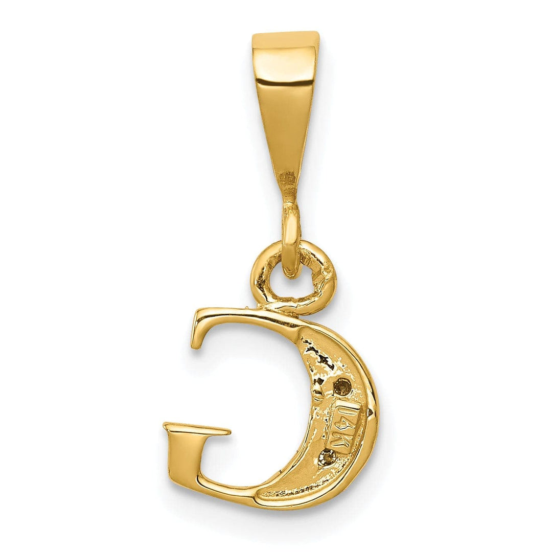 Lovely Rita's Pendants & Charms 14K Yellow Gold Small 0.01CT Diamond Letter G Initial Block Pendant