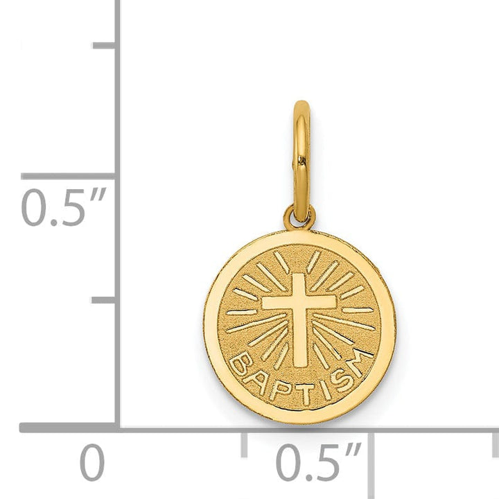 Lovely Rita's Pendants & Charms 14k Yellow Gold Small Baptism Medal Pendant.
