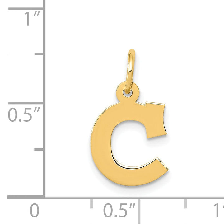 Lovely Rita's Pendants & Charms 14k Yellow Gold Small Block Design Letter C Initial Pendant