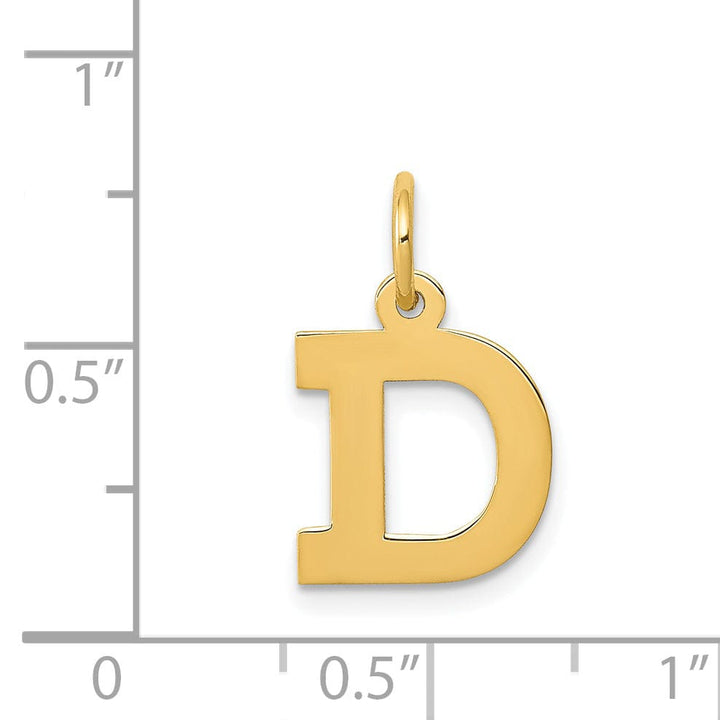Lovely Rita's Pendants & Charms 14k Yellow Gold Small Block Design Letter D Initial Pendant