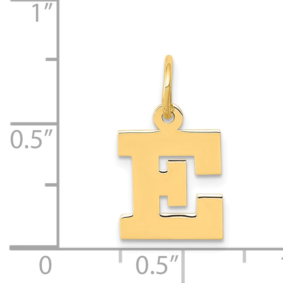 Lovely Rita's Pendants & Charms 14k Yellow Gold Small Block Design Letter E Initial Pendant