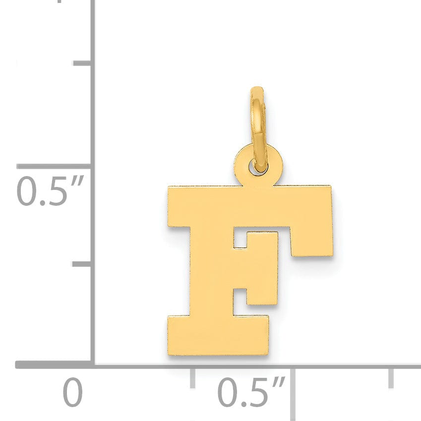 Lovely Rita's Pendants & Charms 14k Yellow Gold Small Block Design Letter F Initial Pendant