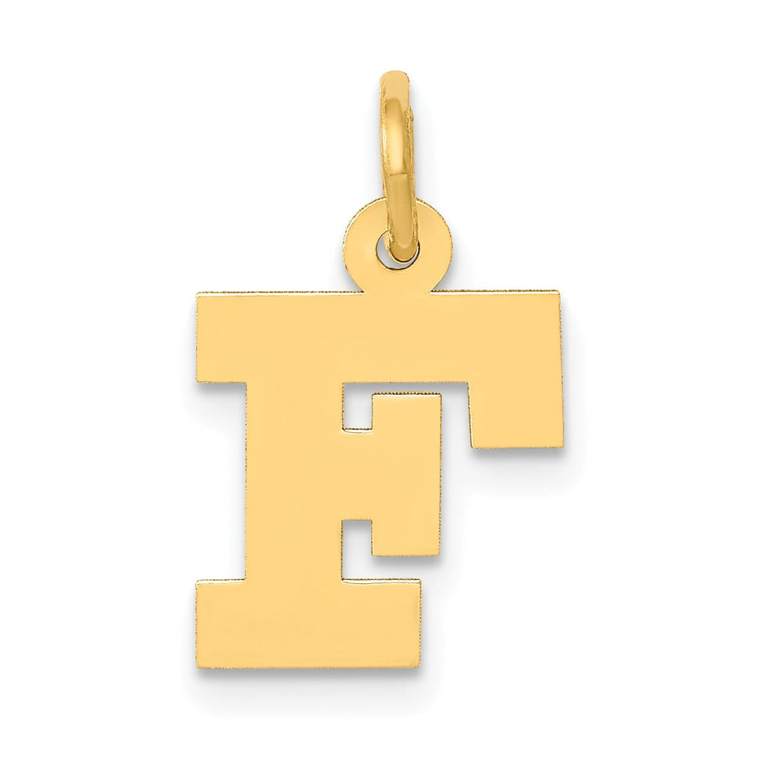 Lovely Rita's Pendants & Charms 14k Yellow Gold Small Block Design Letter F Initial Pendant