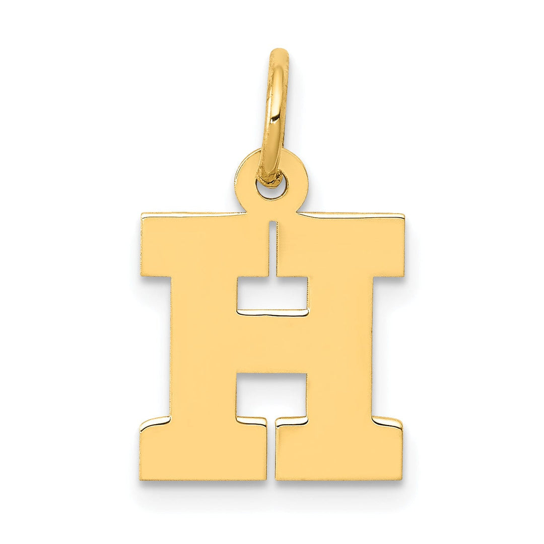 Lovely Rita's Pendants & Charms 14k Yellow Gold Small Block Design Letter H Initial Pendant