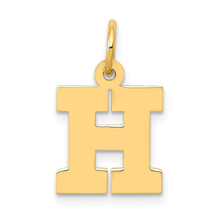 Lovely Rita's Pendants & Charms 14k Yellow Gold Small Block Design Letter H Initial Pendant