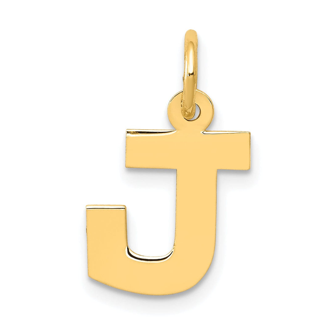 Lovely Rita's Pendants & Charms 14k Yellow Gold Small Block Design Letter J Initial Pendant