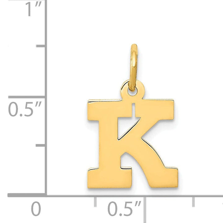 Lovely Rita's Pendants & Charms 14k Yellow Gold Small Block Design Letter K Initial Pendant