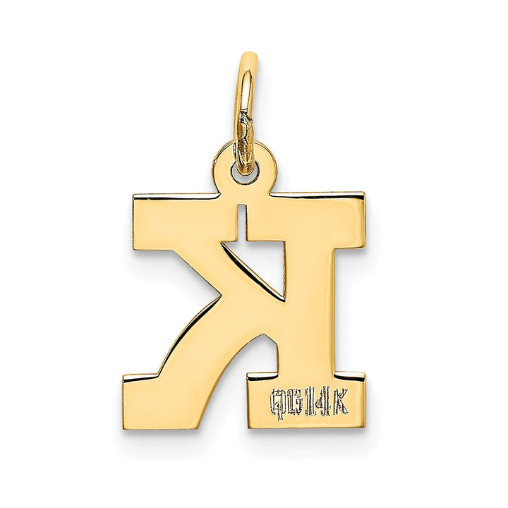 Lovely Rita's Pendants & Charms 14k Yellow Gold Small Block Design Letter K Initial Pendant