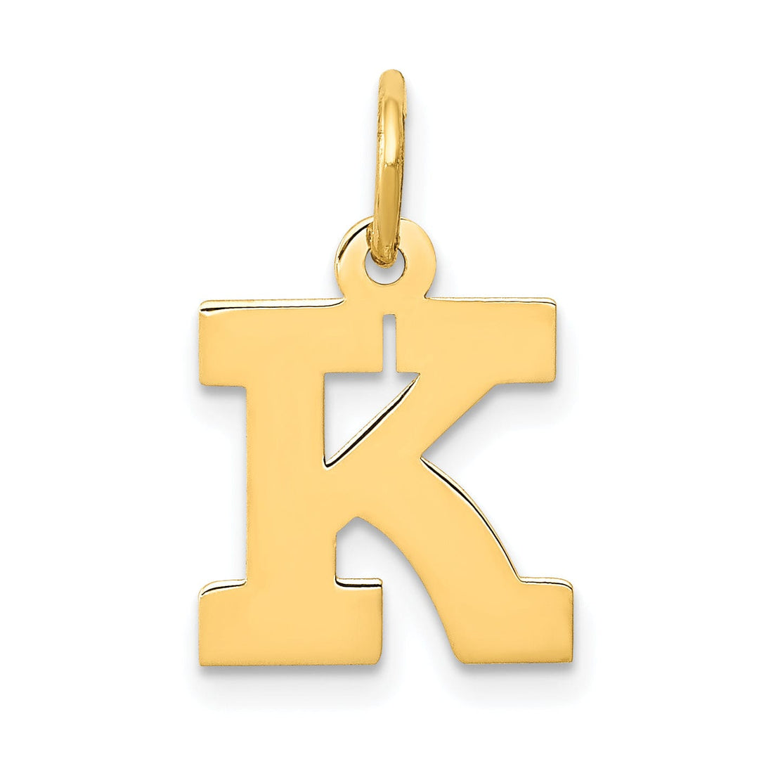 Lovely Rita's Pendants & Charms 14k Yellow Gold Small Block Design Letter K Initial Pendant