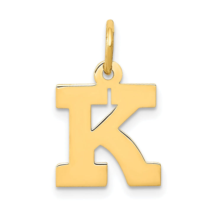 Lovely Rita's Pendants & Charms 14k Yellow Gold Small Block Design Letter K Initial Pendant