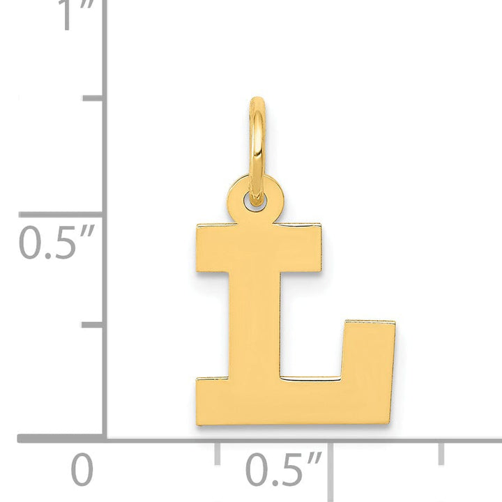 Lovely Rita's Pendants & Charms 14k Yellow Gold Small Block Design Letter L Initial Pendant