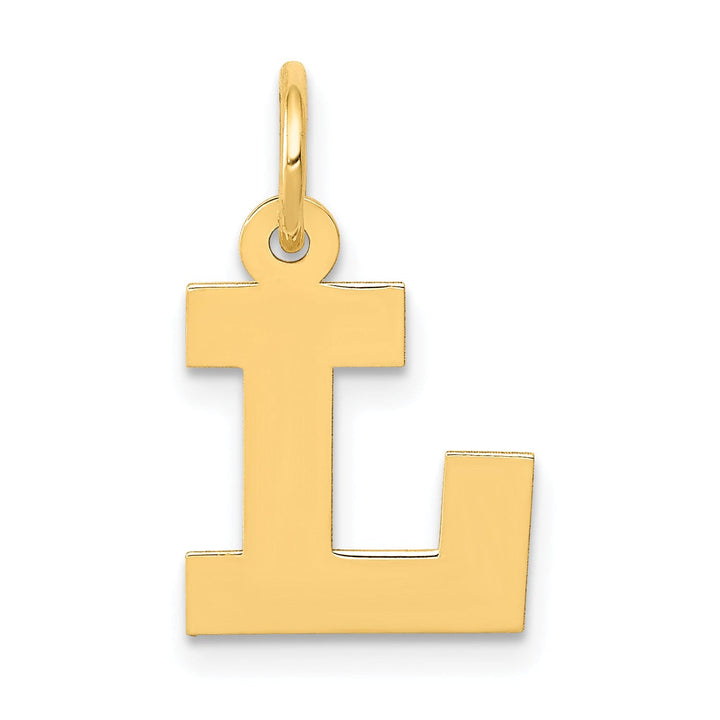 Lovely Rita's Pendants & Charms 14k Yellow Gold Small Block Design Letter L Initial Pendant