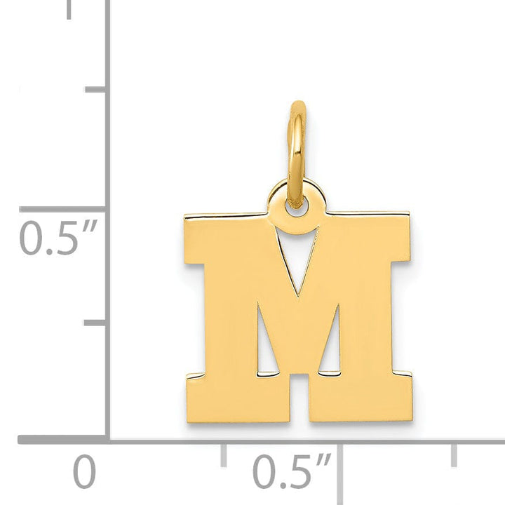 Lovely Rita's Pendants & Charms 14k Yellow Gold Small Block Design Letter M Initial Pendant