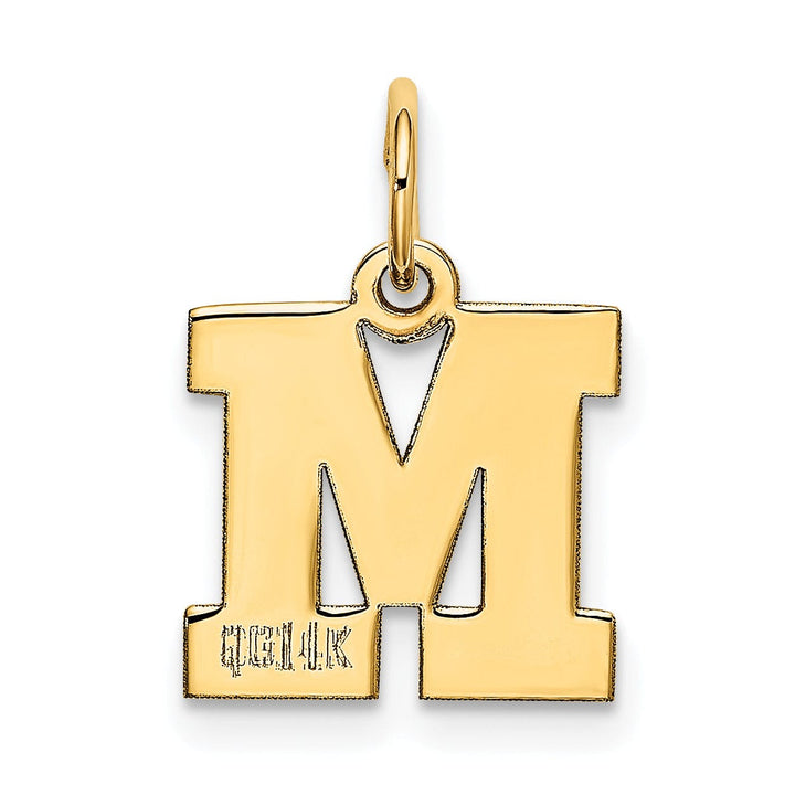 Lovely Rita's Pendants & Charms 14k Yellow Gold Small Block Design Letter M Initial Pendant