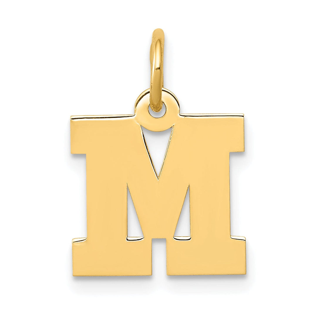 Lovely Rita's Pendants & Charms 14k Yellow Gold Small Block Design Letter M Initial Pendant