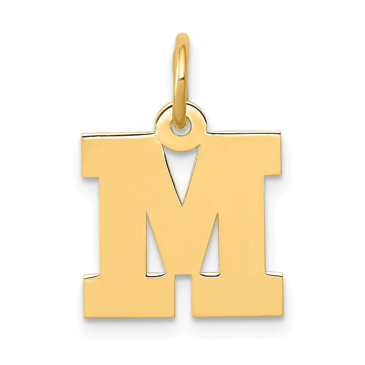 Lovely Rita's Pendants & Charms 14k Yellow Gold Small Block Design Letter M Initial Pendant
