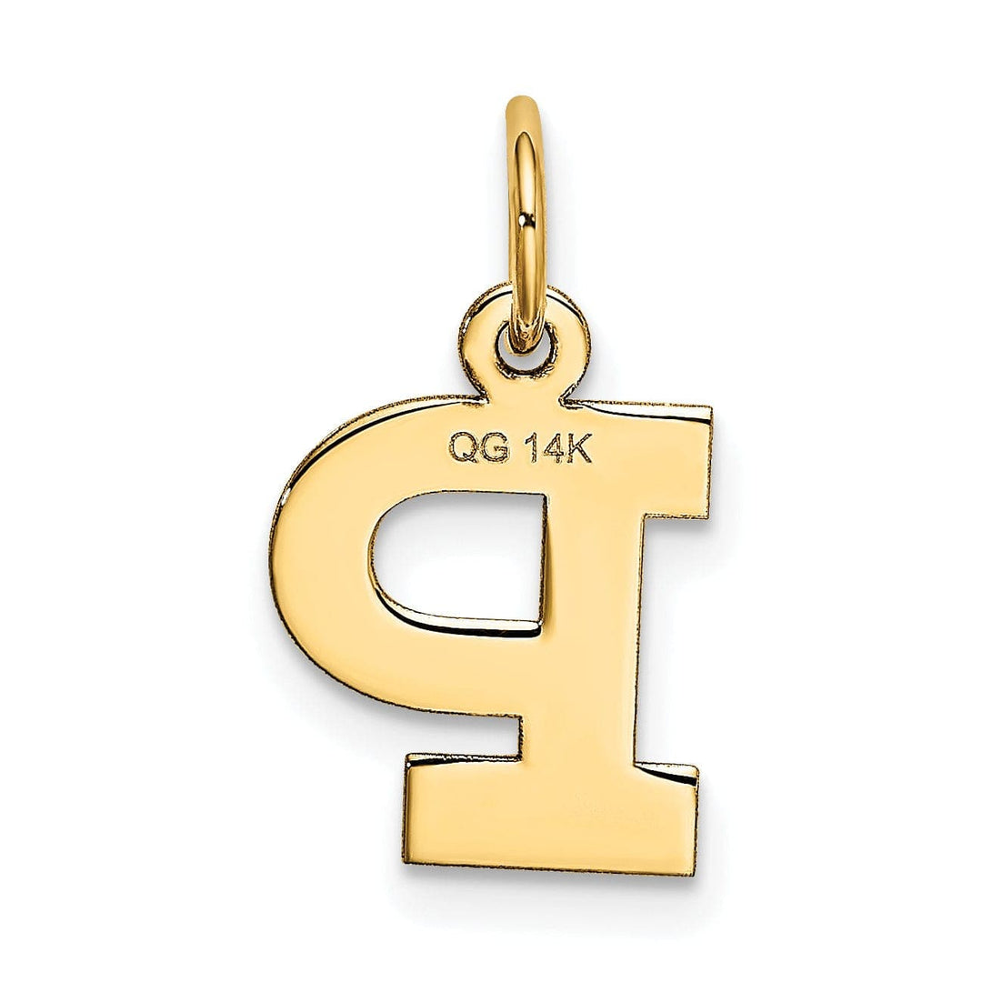 Lovely Rita's Pendants & Charms 14k Yellow Gold Small Block Design Letter P Initial Pendant