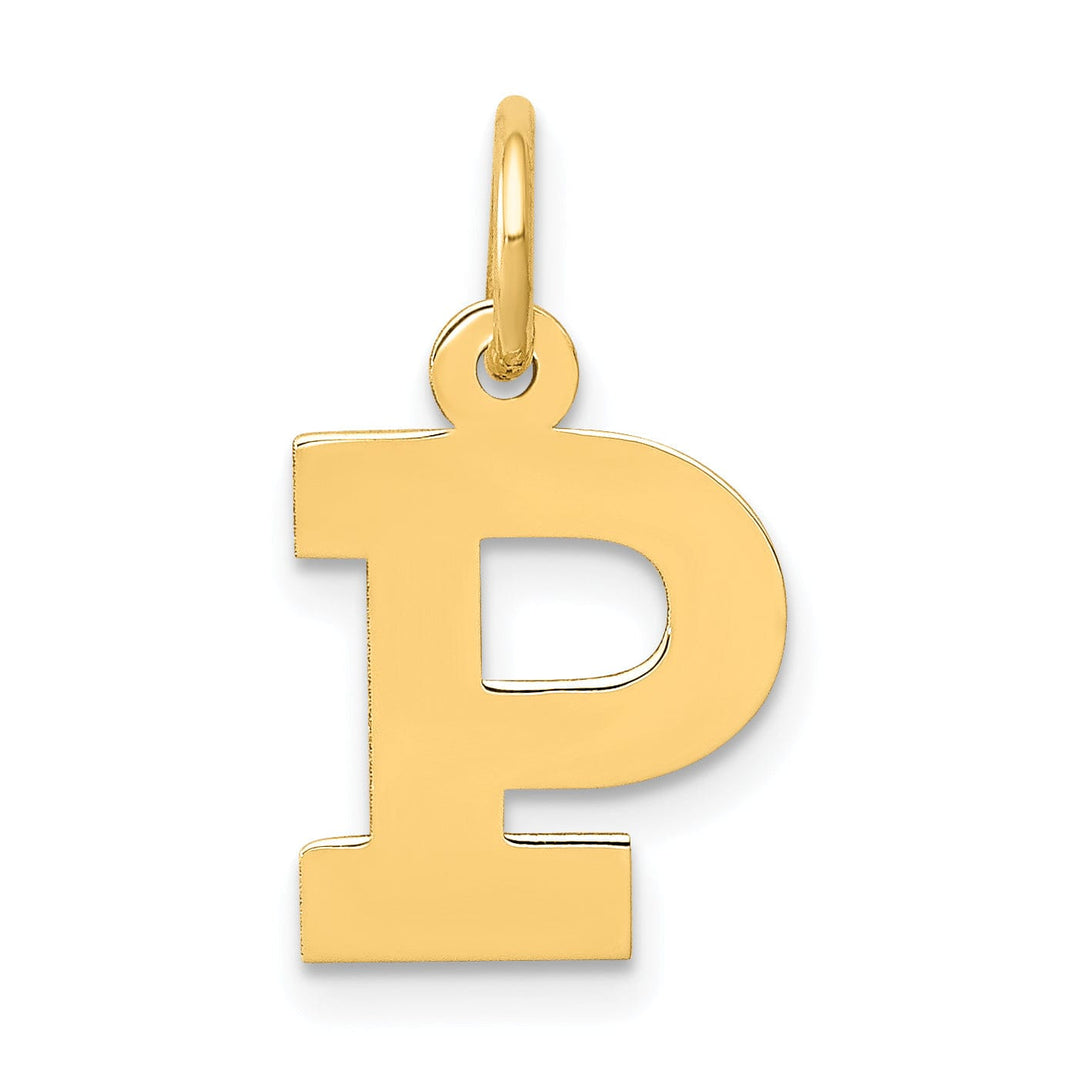 Lovely Rita's Pendants & Charms 14k Yellow Gold Small Block Design Letter P Initial Pendant