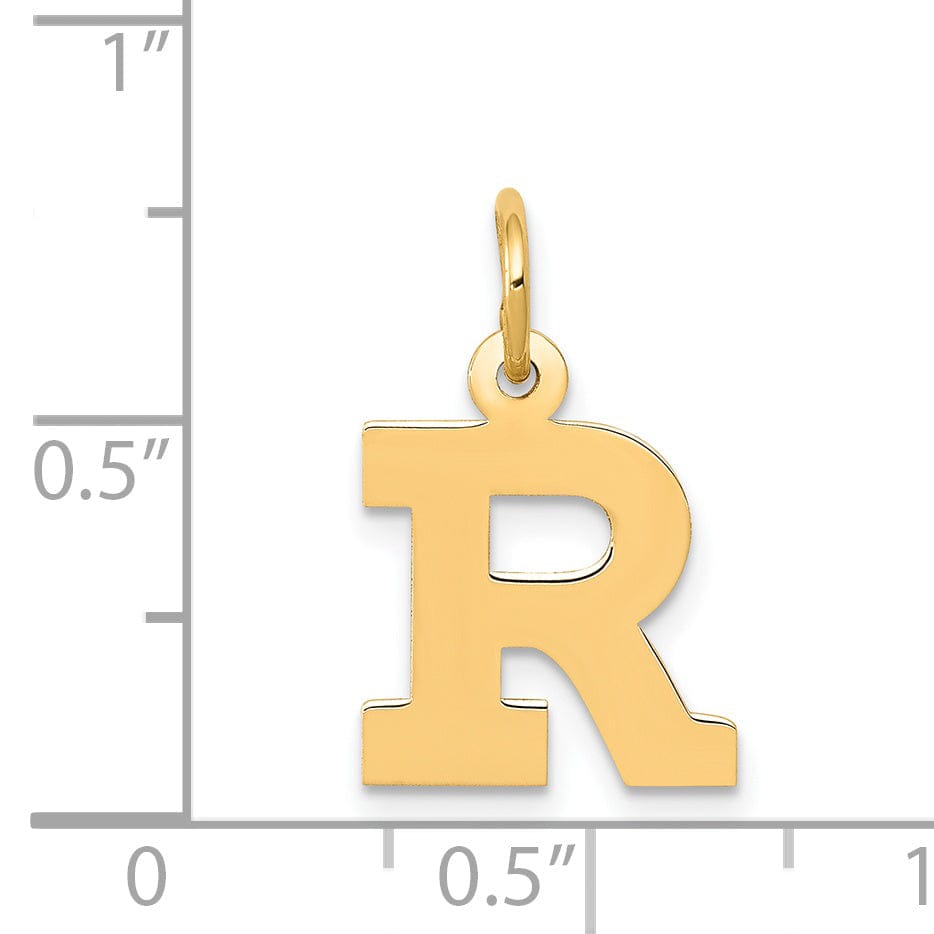 Lovely Rita's Pendants & Charms 14k Yellow Gold Small Block Design Letter R Initial Pendant
