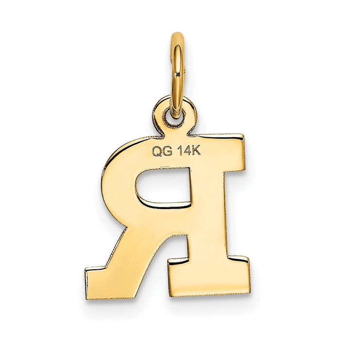 Lovely Rita's Pendants & Charms 14k Yellow Gold Small Block Design Letter R Initial Pendant