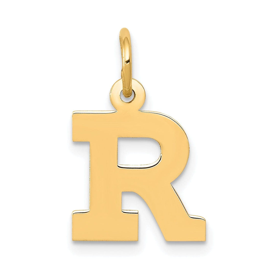 Lovely Rita's Pendants & Charms 14k Yellow Gold Small Block Design Letter R Initial Pendant