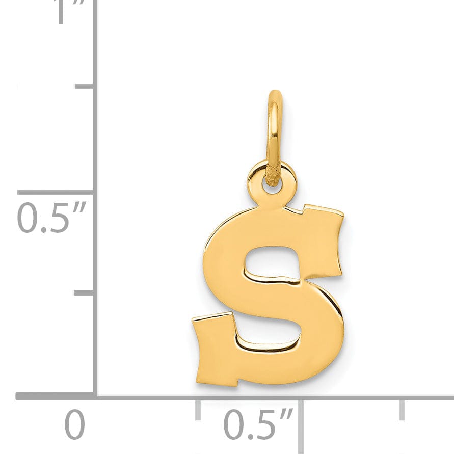 Lovely Rita's Pendants & Charms 14k Yellow Gold Small Block Design Letter S Initial Pendant